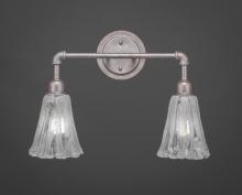  182-AS-729 - Vintage 2 Light Bath Bar Shown In Aged Silver Finish with 5.5