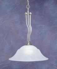  221-BN-53815 - One Light Brushed Nickel White Marble Glass Down Pendant