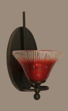  591-DG-756 - One Light Dark Granite Raspberry Crystal Glass Bathroom Sconce