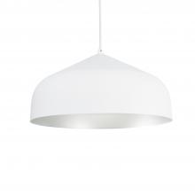  49117-WH/SV - Helena 17-in White/Silver 1 Light Pendant