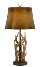  BO-2805TB - 32.5" Height Resin Table Lamp in Brown/Bone Finish.