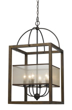  FX-3536/6L - 33" Inch Six Light Rectangular Chandelier in Dark Bronze