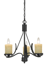  FX-3561/3 - 18" Inch Tall Metal Chandelier in Black Smith Finish