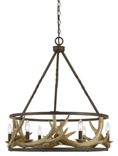  FX-3618-6 - 31.5" Inch Resin and Metal Chandelier in Rust Finish