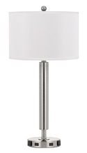  LA-2004NS-5R-BS - 30" Height Metal Night Stand Lamp in Brushed Steel Finish