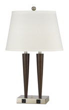  LA-2025DK-2RBW - 26" Tall Resin and Metal Desk Lamp in Espresso/Brushed Steel Finish