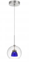  UP-335-CL-BLUCL - Integrated dimmable LED glass mini pendant light. 6W, 450 lumen, 3000K