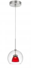  UP-335-CL-REDFR - Integrated dimmable LED glass mini pendant light. 6W, 450 lumen, 3000K