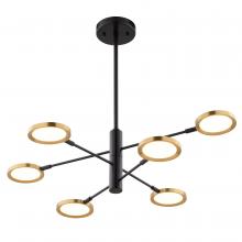  P0424 - Cullerto 34.75-in. 6L LED Pendant Matte Black and Antique Gold