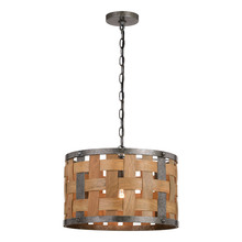  P0363 - Norwood 15.75-in. 1 Light Pendant Vintage Steel and Distressed Wood