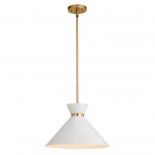  P0399 - Racine 15-in 1 Light Pendant Matte White and Natural Brass