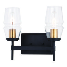  W0392 - Warren 2 Light Vanity Light Matte Black and Brushed Brass