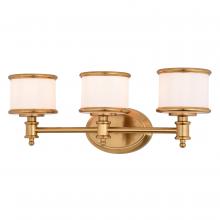  W0479 - Carlisle 22-in. W 3 Light Vanity Natural Brass