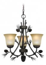  H0172 - Sierra 3L Mini Chandelier Black Walnut