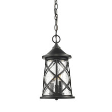  2504-PBK - Gordon 3-Light Outdoor Hanging Lantern Powder Coated Black