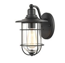  2911-PBK - 1-Light Outdoor Wall Sconce Powder Coated Black