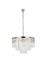  1201D26PN/RC - Sydney 9 Light Polished Nickel Chandelier Clear Royal Cut Crystal