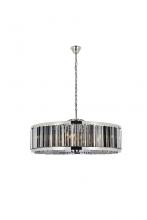  1203G43PN-SS/RC - Chelsea 10 light polished nickel Chandelier Silver Shade (Grey) Royal Cut Crystal