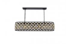  1216G50MB-GT/RC - Madison 7 Light Matte Black Chandelier Golden Teak (Smoky) Royal Cut Crystal