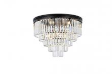  1231F32MB/RC - Sydney 17 Light Matte Black Flush Mount Clear Royal Cut Crystal