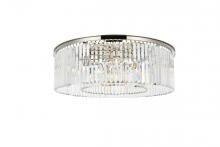  1238F43PN/RC - Sydney 10 Light Polished Nickel Flush Mount Clear Royal Cut Crystal