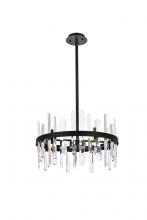  2200D20BK - Serena 20 Inch Crystal Round Pendant in Black