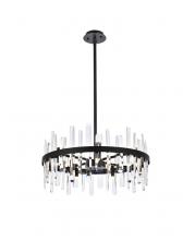  2200D25BK - Serena 25 Inch Crystal Round Pendant in Black