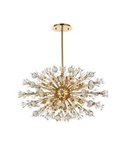  2500D36SG - Vera 36 Inch Crystal Starburst Oval Pendant in Gold