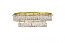  3503F33L2G - Monroe LED Light Gold Flush Mount Clear Royal Cut Crystal