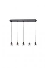  3505D32BK - Eren 5 Lights Black Pendant