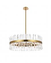  6200D32SG - Serephina 32 Inch Crystal Round Chandelier Light in Satin Gold