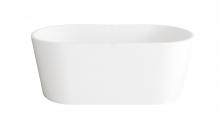 Elegant BT30159GW-WHT - 59 inch Bathtub in Glossy White with Polished White Trim