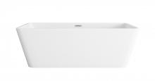  BT30667GW-BNK - 67 inch Bathtub in Glossy White with Brushed Nickel Trim