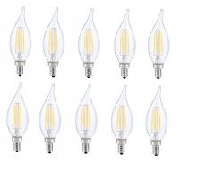  E12LED116-10PK - LED E12 CANDELABRA, FLAME TIP, 3000K, 300 degree, CRI80, ES, UL, 6W, 60W EQUIVALENT, 15000HRS