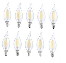  E12LED126-10PK - LED E12 Candelabra, Flame Tip, 5000k, 300 Degree, Cri80, Es, Ul, 6w, 40w Equivalent, 15000hrs