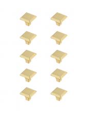  KB2012-GD-10PK - Wilow 1" Brushed Gold Square Knob Multipack (Set of 10)