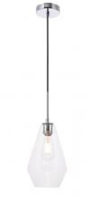  LD2260C - Gene 1 Light Chrome and Clear Glass Pendant