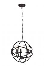  LD4006D14DB - Octavia Collection Pendant D14 H15 Lt:3 Dark brown Finish