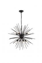  LD5051D30BK - Timber 8 Lights Black Pendant