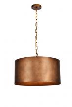  LD6015D20BR - Miro Collection Pendant D20 H11.75 Lt:3 Manual Brass Finish