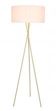  LD6191BR - Cason 1 Light Brass and White Shade Floor Lamp