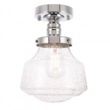  LD6247C - Lyle 1 Light Chrome and Clear Seeded Glass Flush Mount