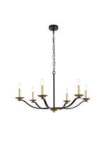  LD641D36BRK - Trey 36 inch pendant in black and brass