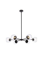  LD642D36BK - Briggs 36 inch pendant in black with clear shade