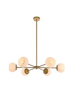  LD643D36BR - Briggs 36 inch pendant in brass with white shade