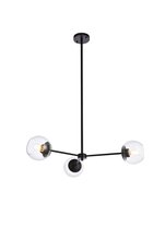  LD646D32BK - Briggs 32 inch pendant in black with clear shade