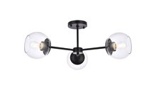  LD648F26BK - Briggs 26 inch flush mount in black with clear shade