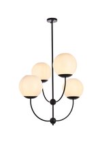  LD653D30BK - Lennon 31.5 inch pendant in black with white shade