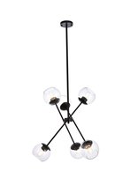  LD656D24BK - Axl 24 inch pendant in black with clear shade