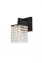  LD7006BK - Phineas 1 light bath sconce in black with clear crystals